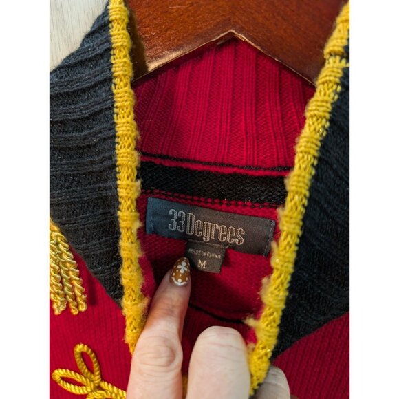 33 Degrees Ugly Christmas Sweater M Mens Nutcracker Soldier Holiday Party Fun - Picture 5 of 7